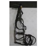 Large Leather Bridle w/Leather Reins, Straight Bit