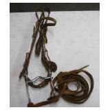 Leather Bridle w/Leather Reins, Curb Bit