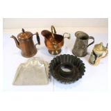 Misc Tin & Copper Pieces, Small Stein