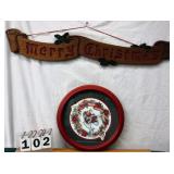 Wood & Round Framed Merry Christmas Signs