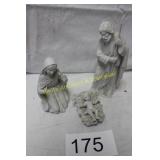 Homco Bisque White Nativity Figurines - Set of 3