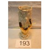 Gold Hand Painted Ceramic Iridescent Vase