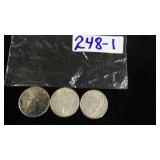 3) 1923 S, Peace Silver Dollars