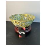 Japanese Porcelain Bowl With Wood Stand