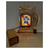 Pabst Blue Ribbon Light & Coasters 15"x11"