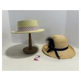 Mr & Mrs Hats & Wooden Hat Stand