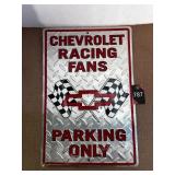 Chevrolet Parking Only Tin Sign 18"x12"