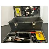 Toolbox, Measuring Tape 100-Ft, Staple Gun & Misc.