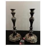 Silver-plated candleholders