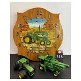 Clcok with Hand-Painted Saw Blade Of John Deere