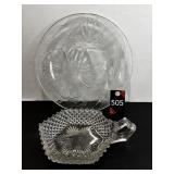 Hobnail Glass One-Handled Trinket Dish &