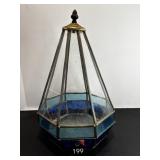 Vintage Leaded Stained Glass Terrarium