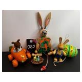 Easter Egg YoYo, Wood Pull Toy, 1985 Enesco Carrot