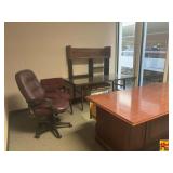 Desk, Filing Cabinet, Chairs