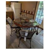 Glass Top Bistro Table With (3) Chairs & Stool