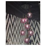 Clear Pink Glass Ball Pendant Chandeliers