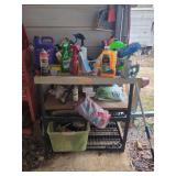 Cart With Cleaning Supplies & Miscellaneous