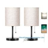 2 PCS  14.2 Table Lamps with AC Outlet