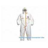 1- Count XL Dupont Hooded Coveralls Wht Tyvek 800J