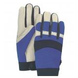 Sz M Majestic Glove 2152 Beige/Blue Pigskin Palm