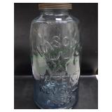 Oversized 18" Aqua Eagle/Star Mason Jar w/Lid