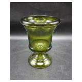 Indiana Glass Olive Green Footed Vase/Urn