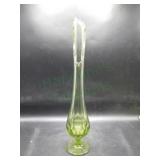 Fenton Colonial Green Sweng Glass 17" Vase