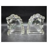 Pair of Vtg Federal Glass Horse Head Bookends