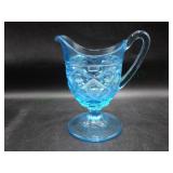 Mosser Summit Glass Aqua Blue Thumbprint Pitcher