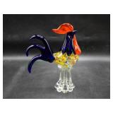 Murano Art Glass Multi Color 7" Rooster