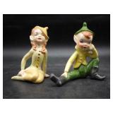 Hand Painted Ceramic Pixie Elves 3-1/2"