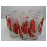 Watermelon Beverage Glasses 6" Set of 16 Vtg