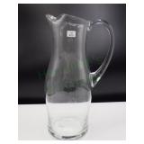 Vintage MCM Clear Glass 12" Ice Lip Pitcher