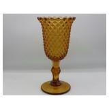 Amberglo Imperial Glass Diamond Pedestal Vase