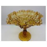 Fenton 1940s 7" Thumbprint Pedestal Compote