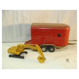 ERTL Trailer and JD Backhoe