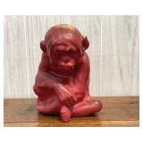 9" Vintage Erphila Pottery Red Monkey Germany