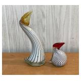 Murano ? Art Glass Birds 5" & 10ï¿½