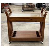 41x18x35 Wood Rolling Bar Cart