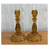 Pair 10" LE Smith Moon & Stars Candlestick holders