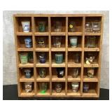 19x19" Wood Shelf with Shot glasses