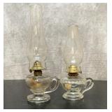 Two Vintage Finger Oil Lamps