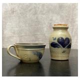 ROWE POTTERY CROCK & CUP 7"