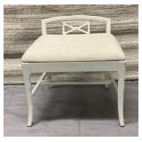 22x17x18" whitewashed vanity stool