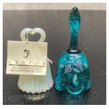 2 Small Glass Fenton Bells 4 & 5"