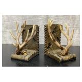 Vintage antler book ends 6"