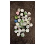 Thirty Vitro marbles, various