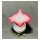 Victorian Glass Vase Jack In The Pulpit Pink To