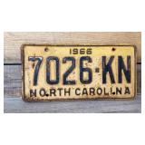 1966 North Carolina license plate