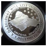 14.5833 Troy Ounce .999 Silver Pearl Harbor Coin